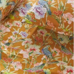 BNWT Organic Sateen Full Size Sheet Set -Floral/Bird Design from Anthropologie